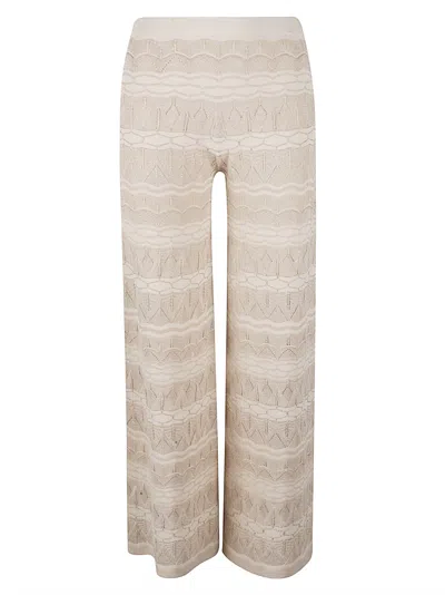 D EXTERIOR ELASTIC WAIST PATTERNED TROUSERS