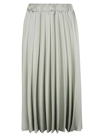 D EXTERIOR ELASTIC WAIST PLEATED SKIRT