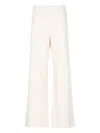 D Exterior D. Exterior Ivory Wide-leg Viscose Pants With Herringbone Pattern In Neutral