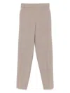 D Exterior Elastic-waistband Wool Trousers In Gray