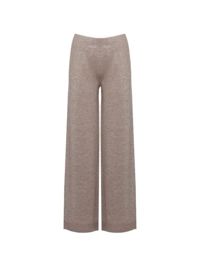 D Exterior Elasticated-waist Palazzo Pants In Neutral
