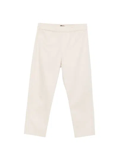 D Exterior Elasticated-waistband Cropped Trousers In White