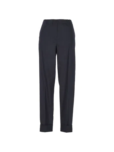 D Exterior Elasticated-waistband Tailored Trousers In Black