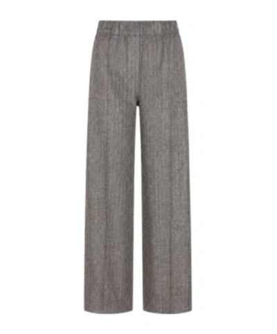 D Exterior Elastic-waist Casual Trousers In Gray