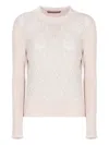 D Exterior Embellished Round-neck Sweater In Neutral