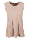D Exterior D.exterior Sleeveless Crew Neck In Neutral