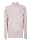 D Exterior Embellished Sweater In Pink