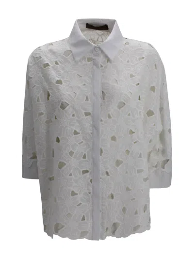 D Exterior Embroidered Sangallo Shirt In White