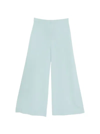 D Exterior Fine-knit Wide-leg Trousers In Blue