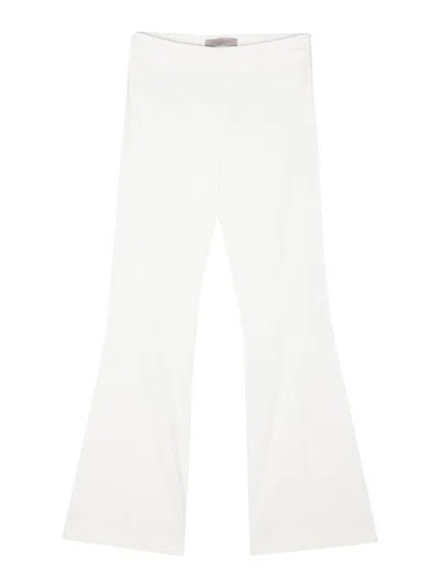 D Exterior Flared Design Trousers In Blanco