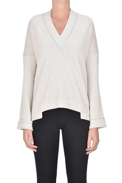D Exterior Fleece Style Pullover In Neutral
