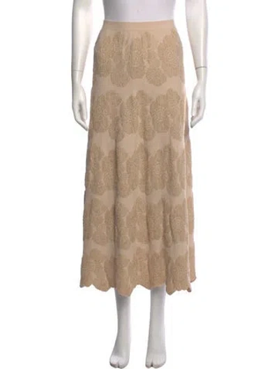 Pre-owned D Exterior Floral Print Long Skirt In Neutrals
