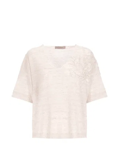 D Exterior Floral-lace T-shirt In White