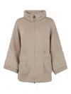 D Exterior Frill-trimmed Pocket Jacket In Brown