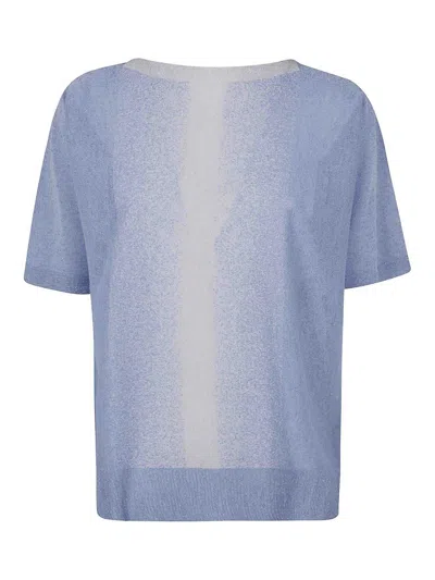 D Exterior Funded Lux Short Sleeves Boat Neck In Blue
