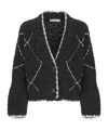 D Exterior Geometric Pattern Sweater In Black