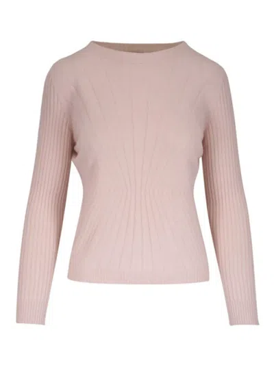 D Exterior Geometric-pattern Sweater In Pink