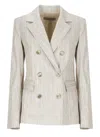 D Exterior D. Exterior Gold Viscose Blend Blazer In Neutrals