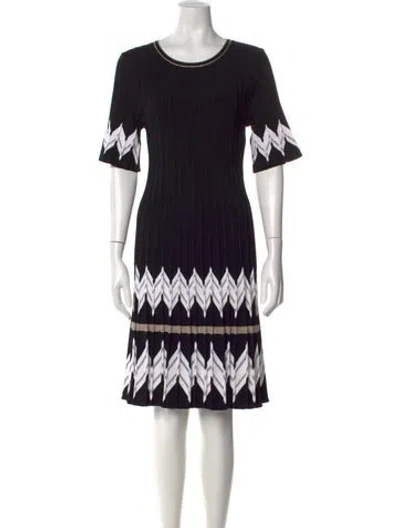 Pre-owned D Exterior Graphic Print Knee-length Dress In Black