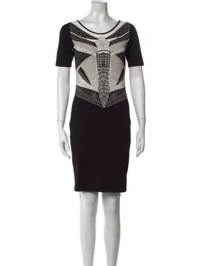Pre-owned D Exterior Graphic Print Knee-length Dress In Black