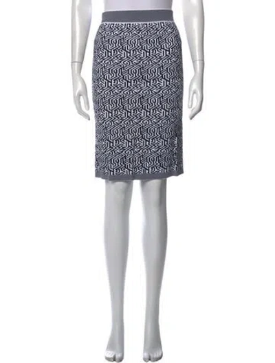 Pre-owned D Exterior Graphic Print Midi Length Skirt In Multi