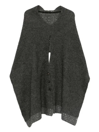 D Exterior Grauer Umhang Offen Mit Knöpfen  In Gray