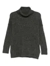 D Exterior High-neck Long-sleeved Sweater In Gray
