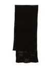 D Exterior Gray Lace Scarf In Wool In Black
