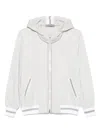 D Exterior Grey Hoodie With Lurex Detailing In Grey
