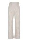D Exterior Grey Wool Blend Pants In Neutral