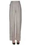D Exterior Harringbone Flannel Trousers In Gray