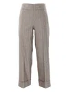 D Exterior Herringbone Cuff Trousers In Neutral