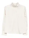 D Exterior High-neck Long-sleeve Top In Neutral