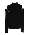 D Exterior High-neck Long-sleeved Sweater In Black