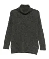 D Exterior High-neck Long-sleeved Sweater In Black