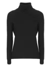 D Exterior High-neck Long-sleeves Sweater In Black