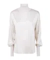 D Exterior D.exterior Satin Tunic Merinos Blouse In White