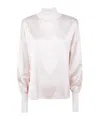 D Exterior D.exterior Satin Tunic Merinos Blouse In White
