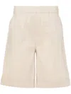 D Exterior High-waisted Tailored Shorts In Neutrals
