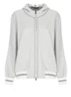 D Exterior D. Exterior Hooded Sweatshirt With Lurex Herringbone Pattern