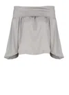D Exterior D. Exterior Ivory Satin Blouse With Straight Neck In Gray