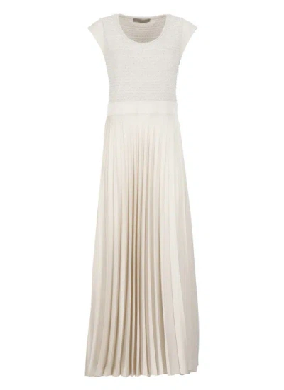 D Exterior Ivory Viscose Dress In Neutrals