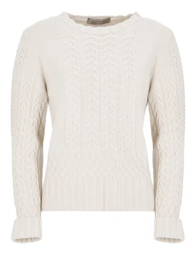 D Exterior Ivory Wool And Silk Sweater In Neutrals