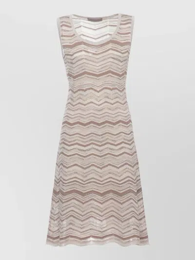 D Exterior Knit Dress Above Knee Geometric Pattern In Multi