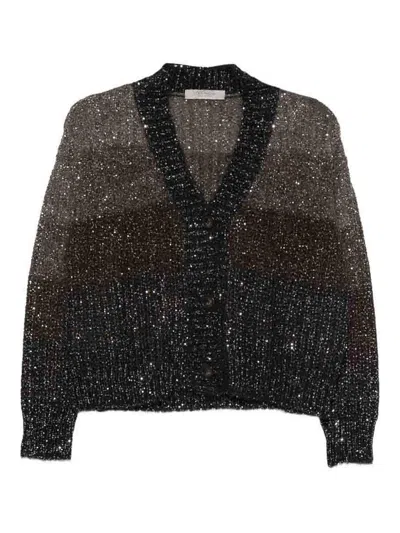 D Exterior Knitted Cardigan In Multi