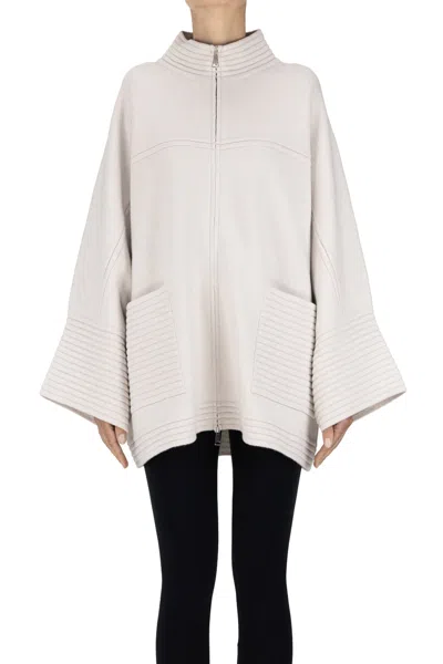 D Exterior Knitted Coat In Neutral