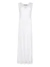 D Exterior Knitted Sleeveless Maxi Dress In White
