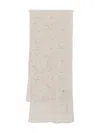 D Exterior Lace-knit White Alpaca Blend Scarf In Gray