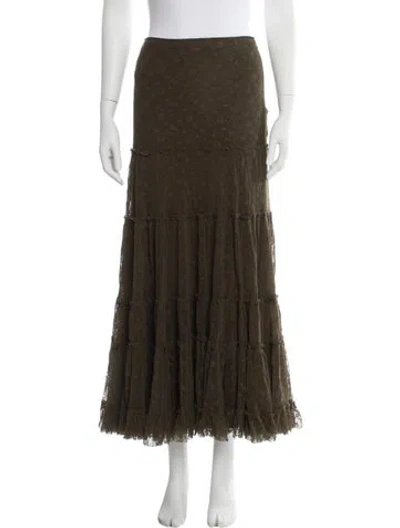 Pre-owned D Exterior Lace Long Skirt In Green