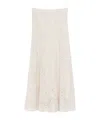 D Exterior Lace-pattern Flared Skirt In Gray